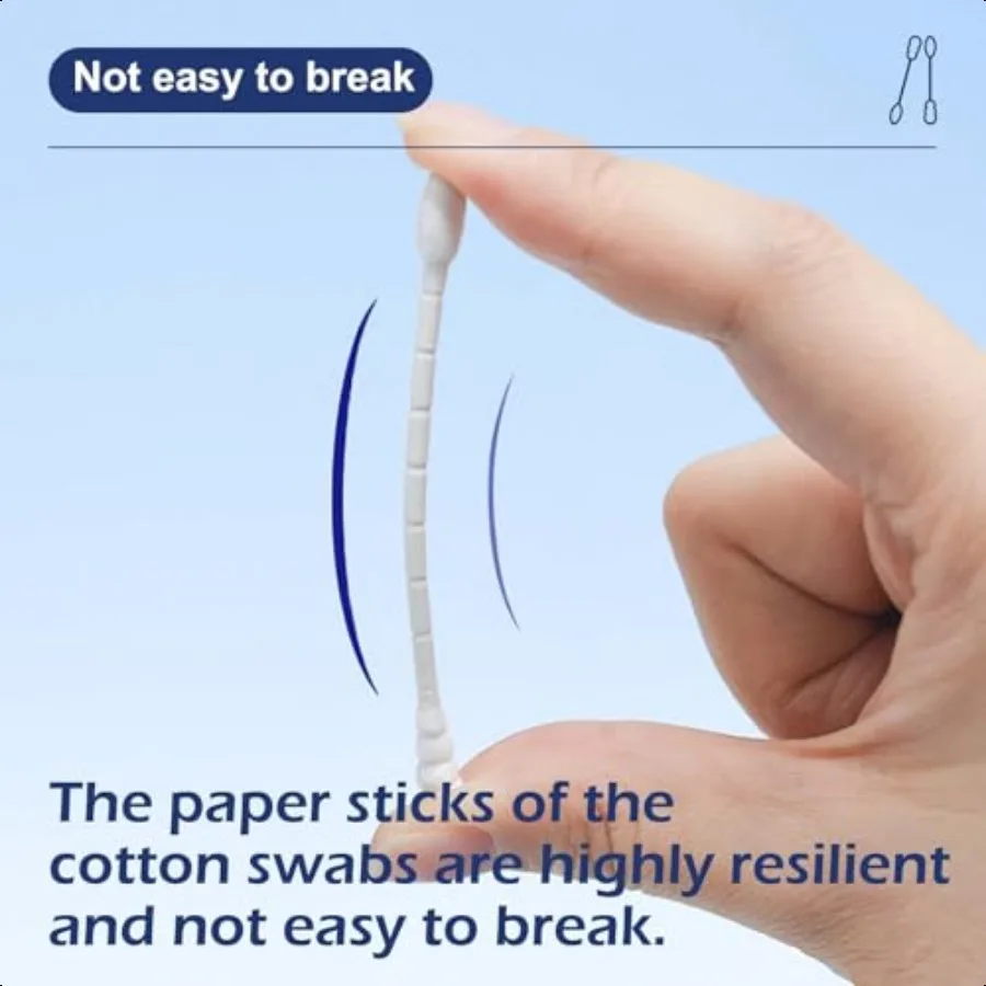 200 عدد مسحات قطنية 100 مسحات قطنية مزدوجة الأطراف قطع للأذنين مسحات قطنية مستديرة للمكياج مسحات الفم المهد
