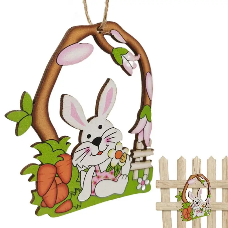 ไม้อีสเตอร์ไข่ Happy Easter ของตกแต่งงานปาร์ตี้สำหรับ Home สีสัน Bunny ไข่แขวนเครื่องประดับ DIY Craft เด็กของขวัญของเล่น