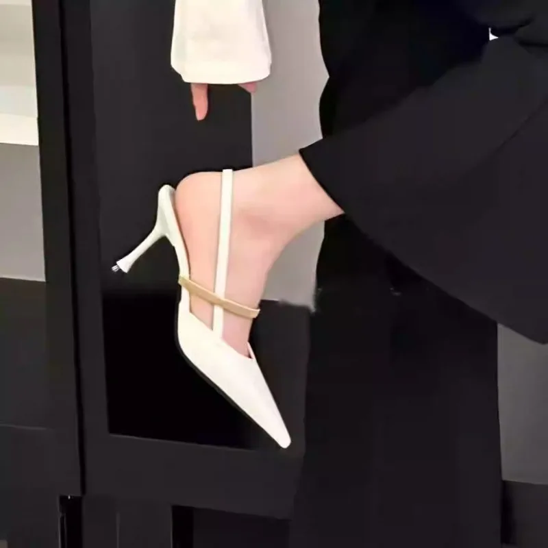 2026Summer Low-Cut Women's High Heels Sandals Designer Women's Pointed Toes Slingbacks Shoe Sexy Female Walking Shopping Slipper - view 3