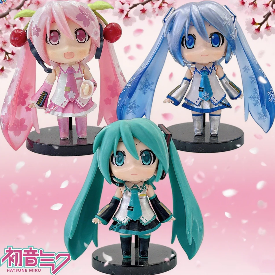 Hatsune Miku Kawaii Pink & Green Anime Figure Mini Desk Ornament Character Home Decor Ideal Birthday Gift for Kids & Adults