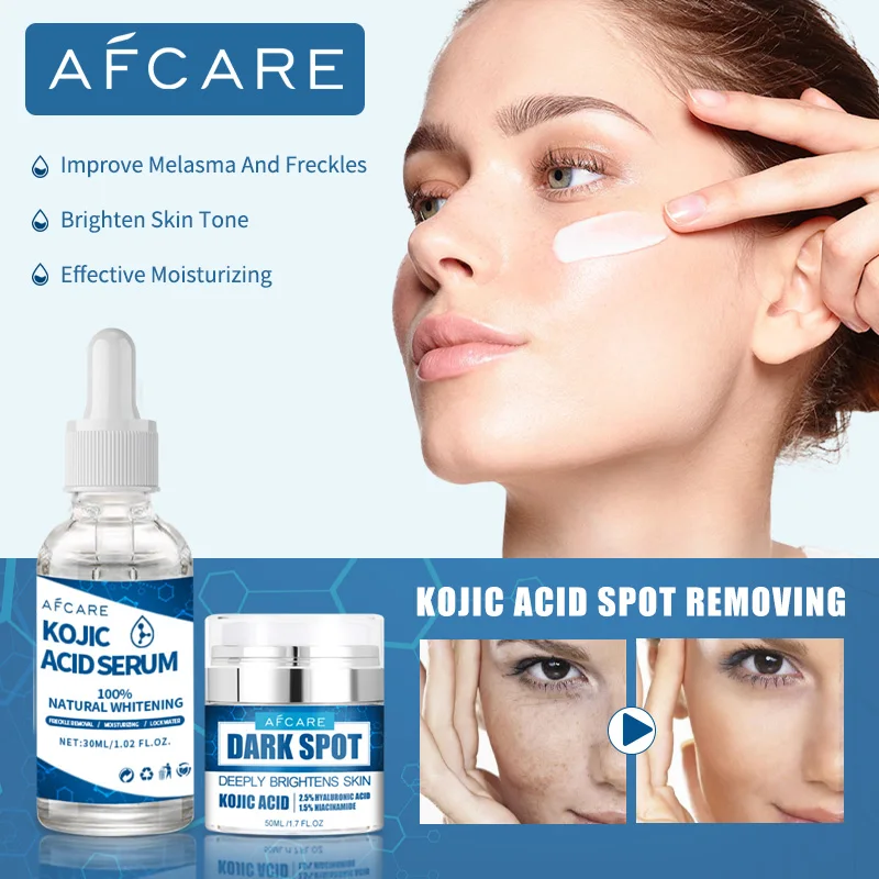 

Remove Dark Spots Brightening Face Cream Kojic Acid Face Whitening Serum Reduce Freckles Deep Moisturizing Skincare Products