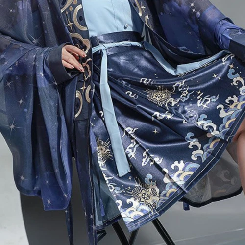 

Women High Waist All-match Pleated Mini Horse-face Skirt Chinese Style Improved Ming Dynasty Exquisite Printed Horse-face Skirt