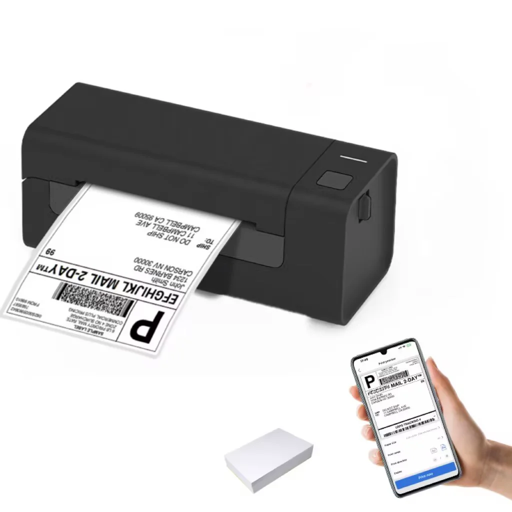 Bluetooth Thermal Label Printer Small Wireless Shipping Label Printer 4X6 inch Portable Maker Compatible with Various systems