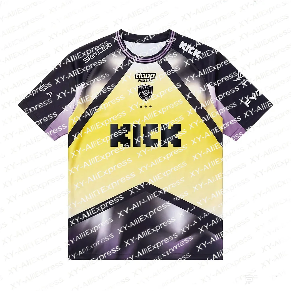 Men's Esports Jersey with Color-block Gradient Print, Contrasting Ribbed Collar, Street-style Sports Short-sleeve Game T-shirt