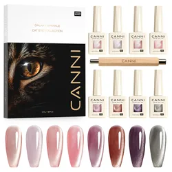 CANNI TPO FREE Gel Nail Polish Crystal Galaxy Cat Eye Gel Magnet Sparkle Glossy Diamond Gorgeous Color Soak Off UV LED Nail Gel