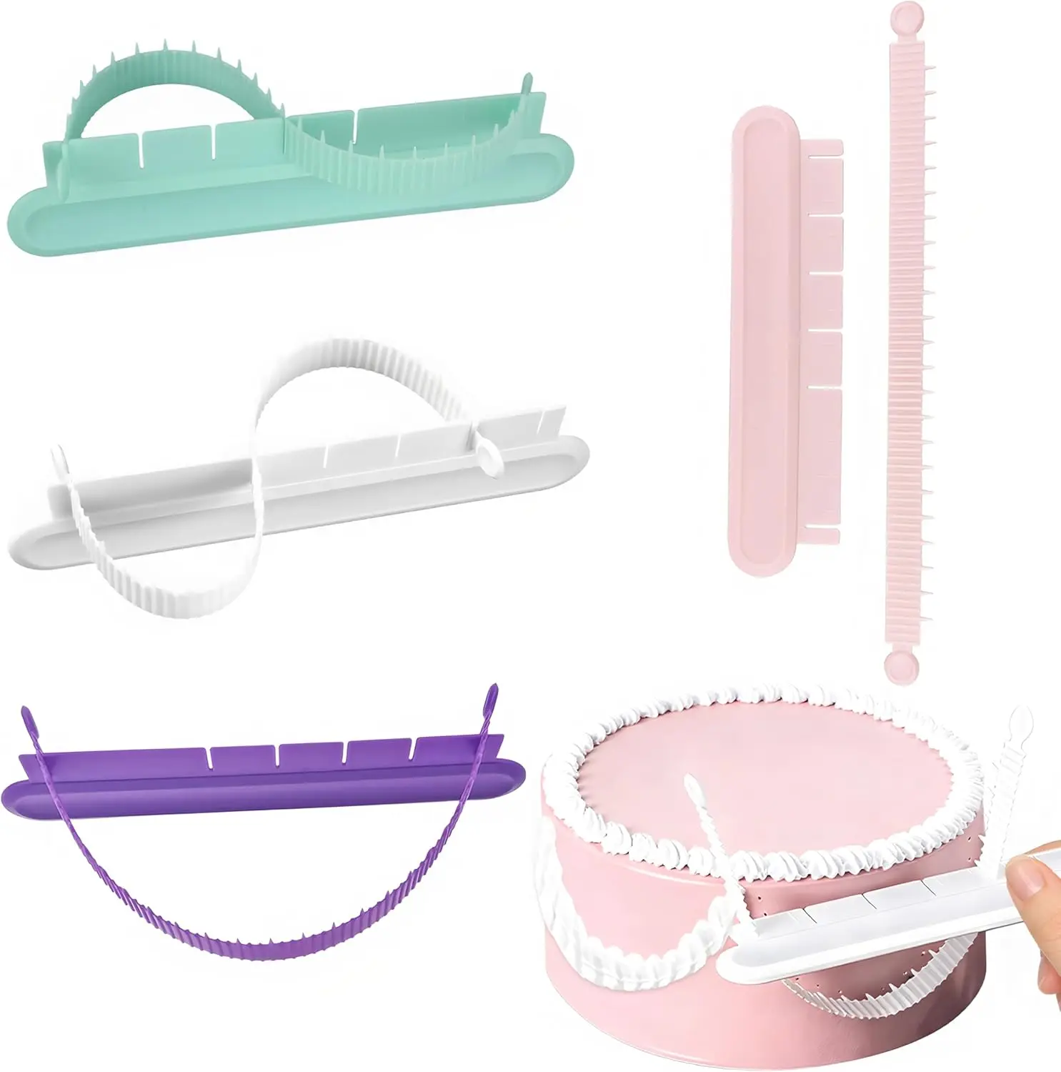 

4PCS Adjustable Cake Arch Ruler Set for Baking, Fondant Arc Tool, Pastry Decorative Guide, Home Kitchen Bakeries