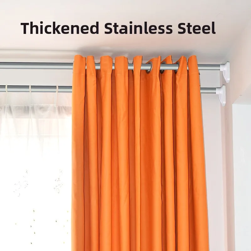 

Stainl Steel Expandable Rod No Drilling Required Roman Curtain Rod Batoom Clothes Drng Ra Clothes Hanger Straight Ba...