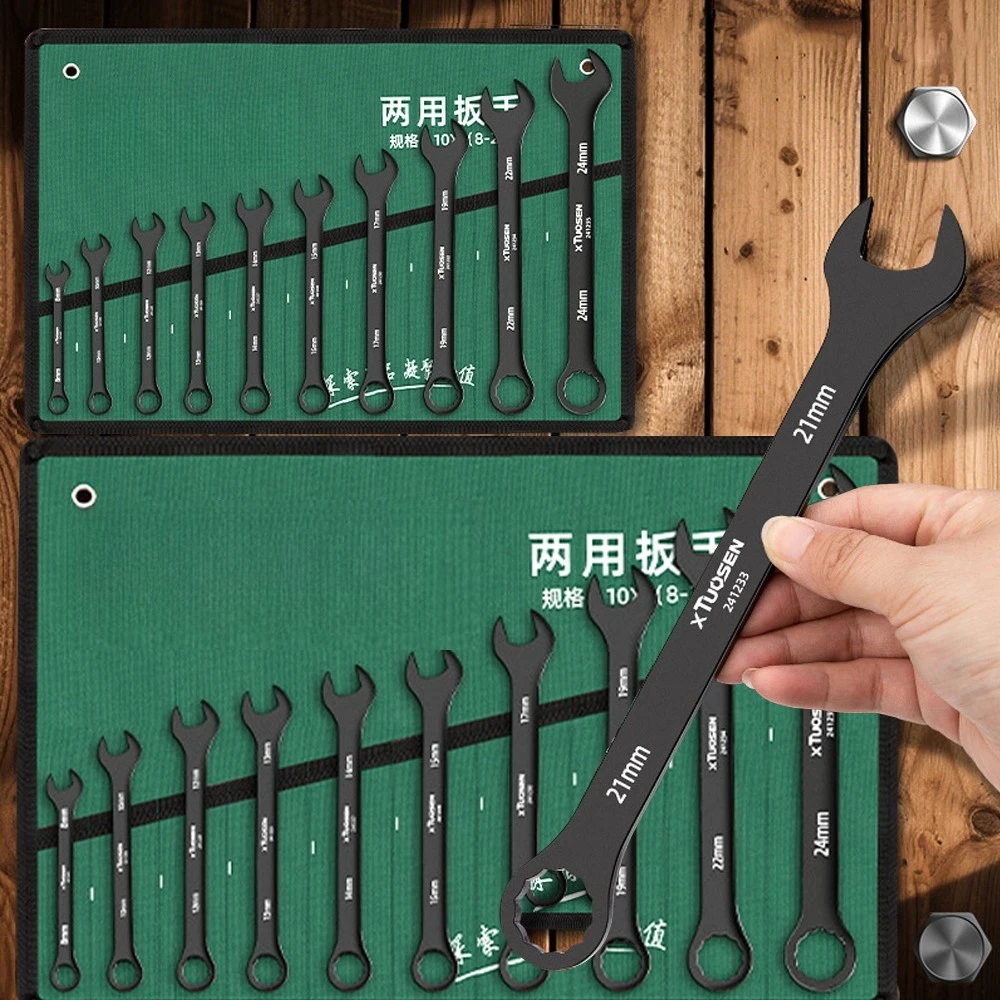 

Combination Wrench Set Mini Plum Opening Ratchet Wrench Household Portable Manual Hardware Tool Suitable for Bicycle Car Repair