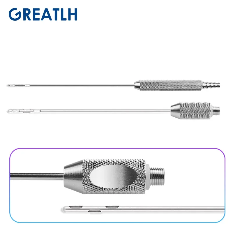 Liposuction Cannula Threaded Handle Six Holes Micro Cannula Liposuction Tool for Beauty Use Liposuction Instrument