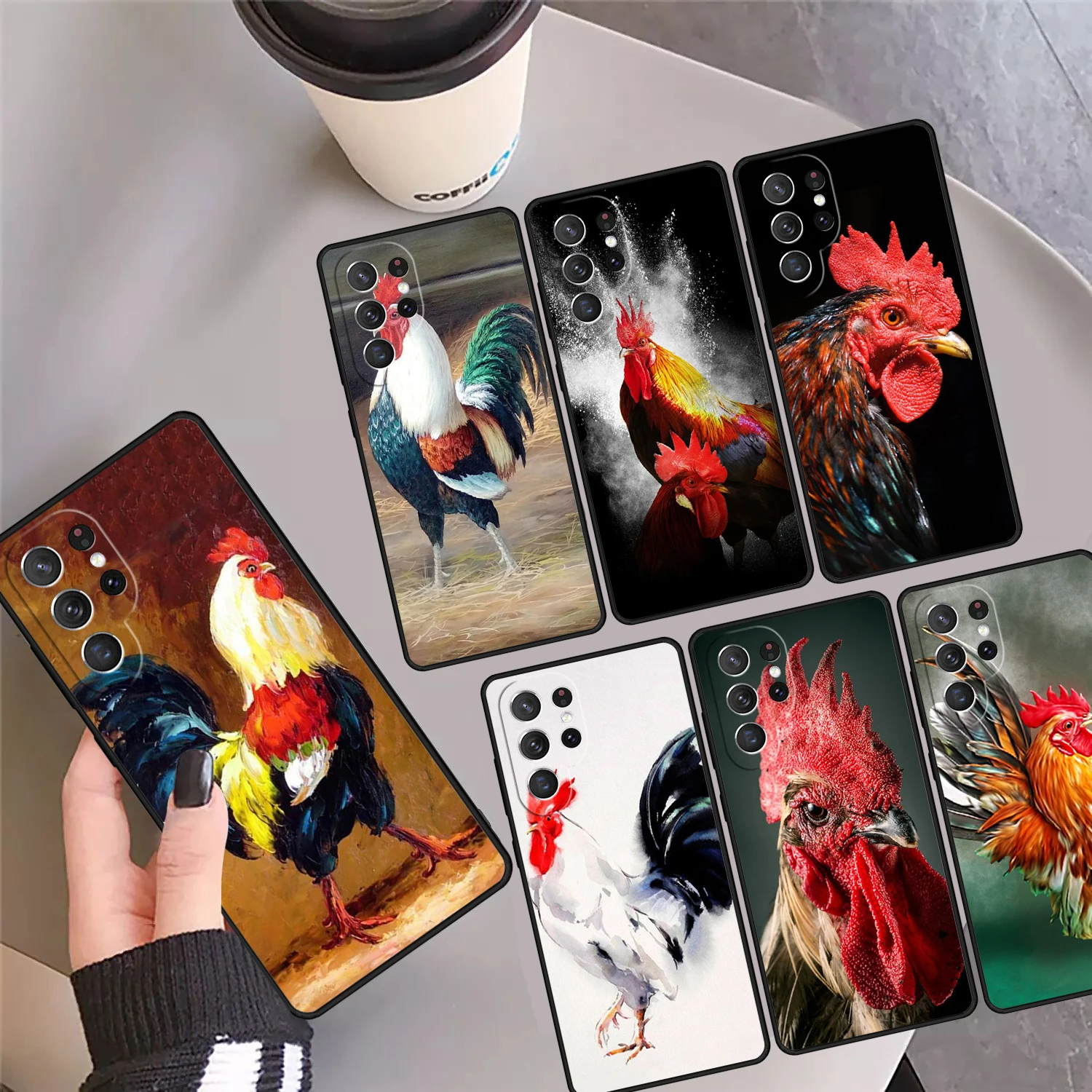 

Chicken Big Rooster Phone Case Cover For Samsung Galaxy S24 S25 Ultra S23 S22 Plus S21 FE S20 Note 10 20 Pro Ultra