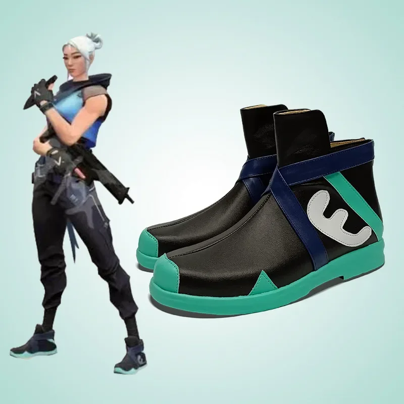 

New Anime Game VALORANT Jett Cosplay Shoes Boots Halloween Party Costume Accessories Custom Made
