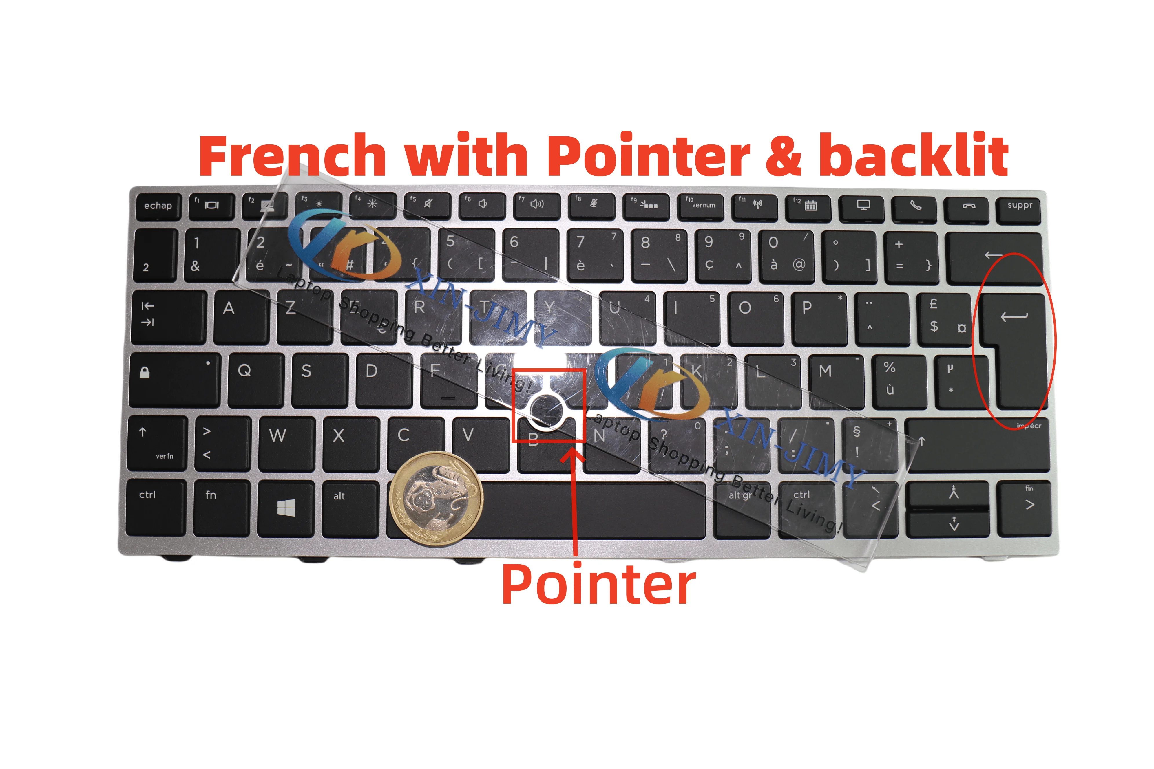 

French Laptop Keyboard backlight For HP EliteBook 730 G5/735 G5/830 G5/835 G5/836 G5 HSN-I12C HSN-i30C With Pointer