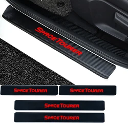 4PCs  Carbon Fiber Pu leather Door Threshold Guard For Citroen SpaceTourer Car Door Sill Scuff Plate Protector Car Accessories