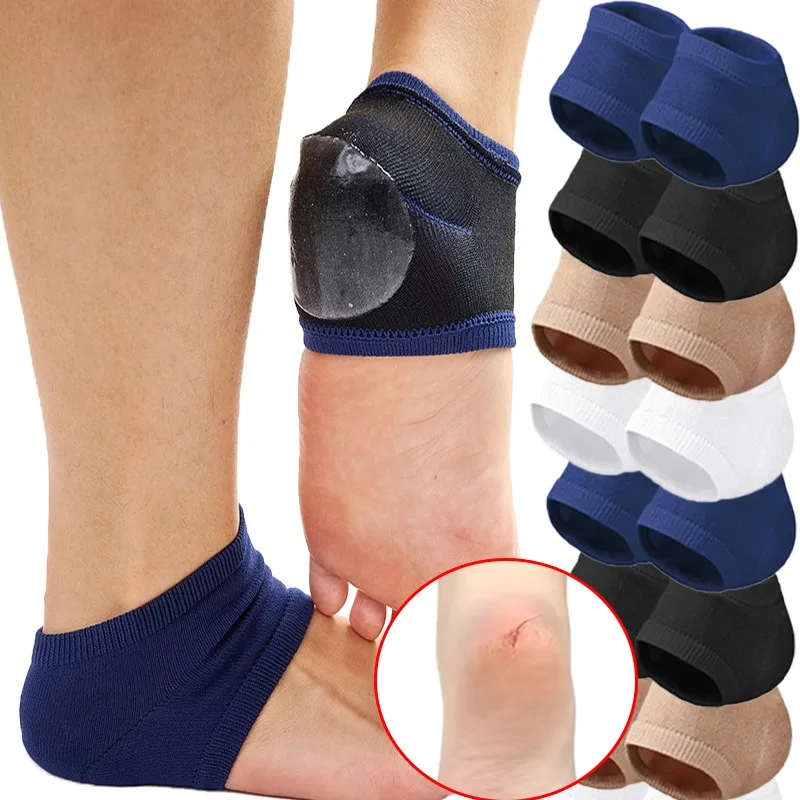 Mesh Gel Silicone Heel Socks Foot Cover Moisturizing Anti-wear Anti-dry Cracking Half Short Socks Heel Cover Pads Heel Protector