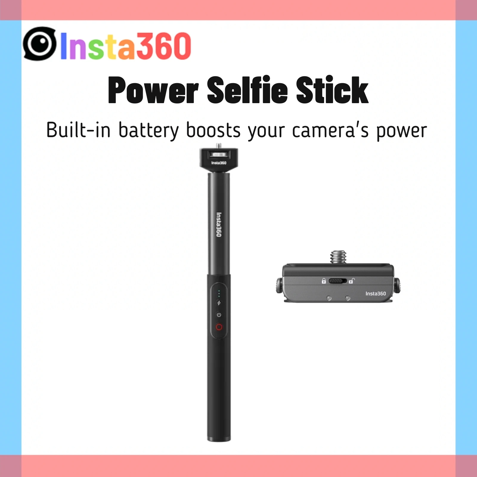 Insta360 X4 Power Selfie Stick 4500mAh Invisible Grip Remote Power Bank for Ace Pro X3 ONE RS X2 Original Accessory