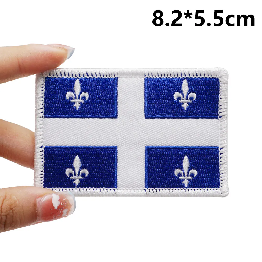 Canadian City Flag Tactical Embroidery Patches for Backpacks and Clothing military Accessories with Hook backing or iron back