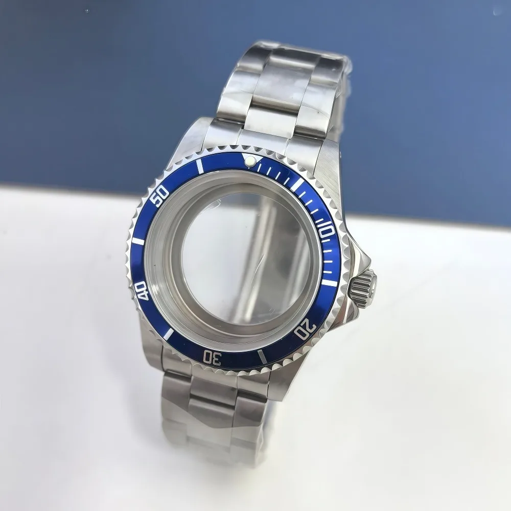 خمر 39.5 مللي متر ساعة حالة NH35 NH34 NH36 حركات الفولاذ المقاوم للصدأ الألومنيوم الحافة ساعة زجاجية مستديرة اكسسوارات