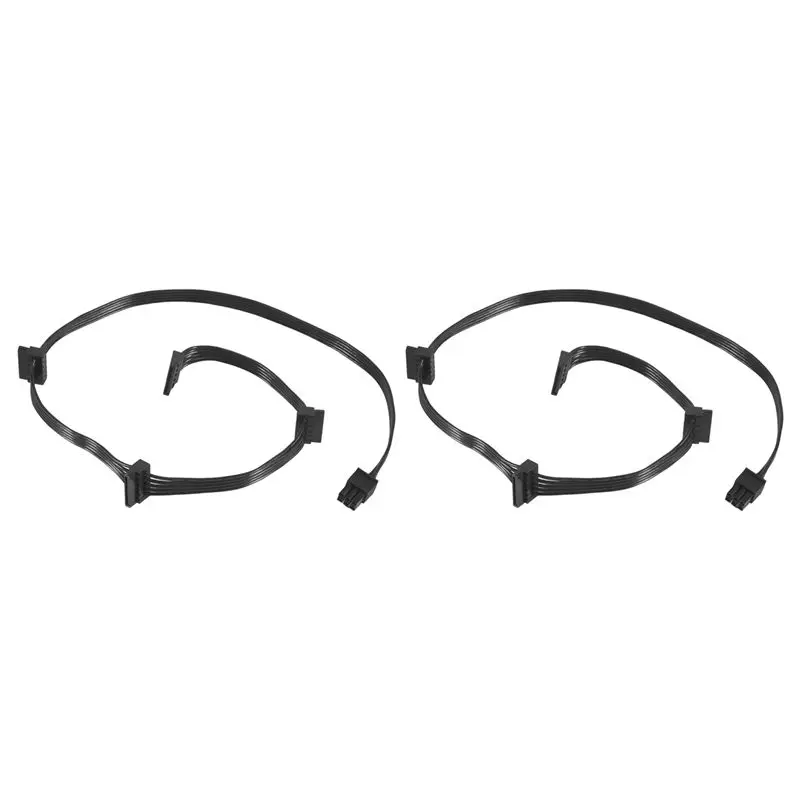 Stylish-2X Pcie 6 Pin 1 To 4 SATA 15Pin Power Supply Cable For Seasonic Focus+/ MK3/ FX/ P Series 850PX 750PX 650PX 550PX PSU