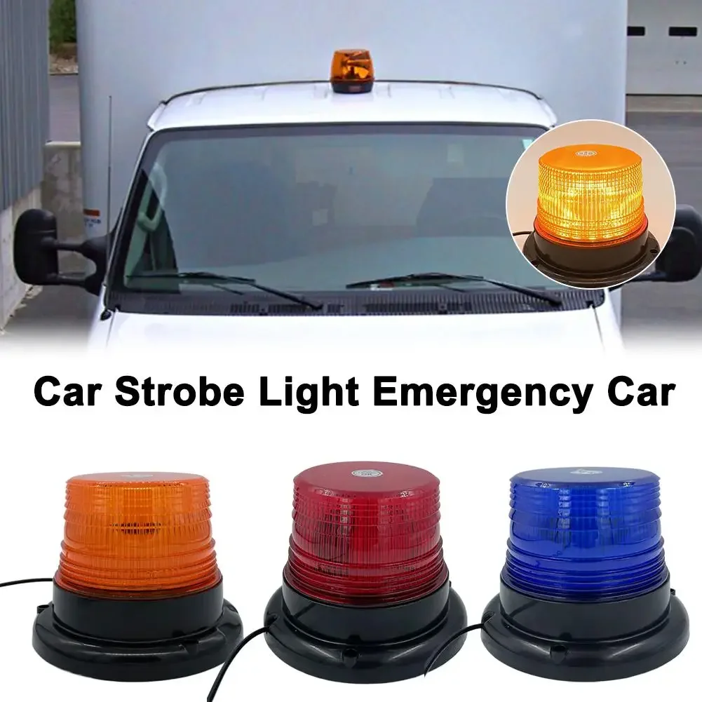

LED Car Strobe Light, Emergency Rotating Beacon Light for Traffic Indication, Orange Blue Red Flash Warning Light for Vehic O1O0