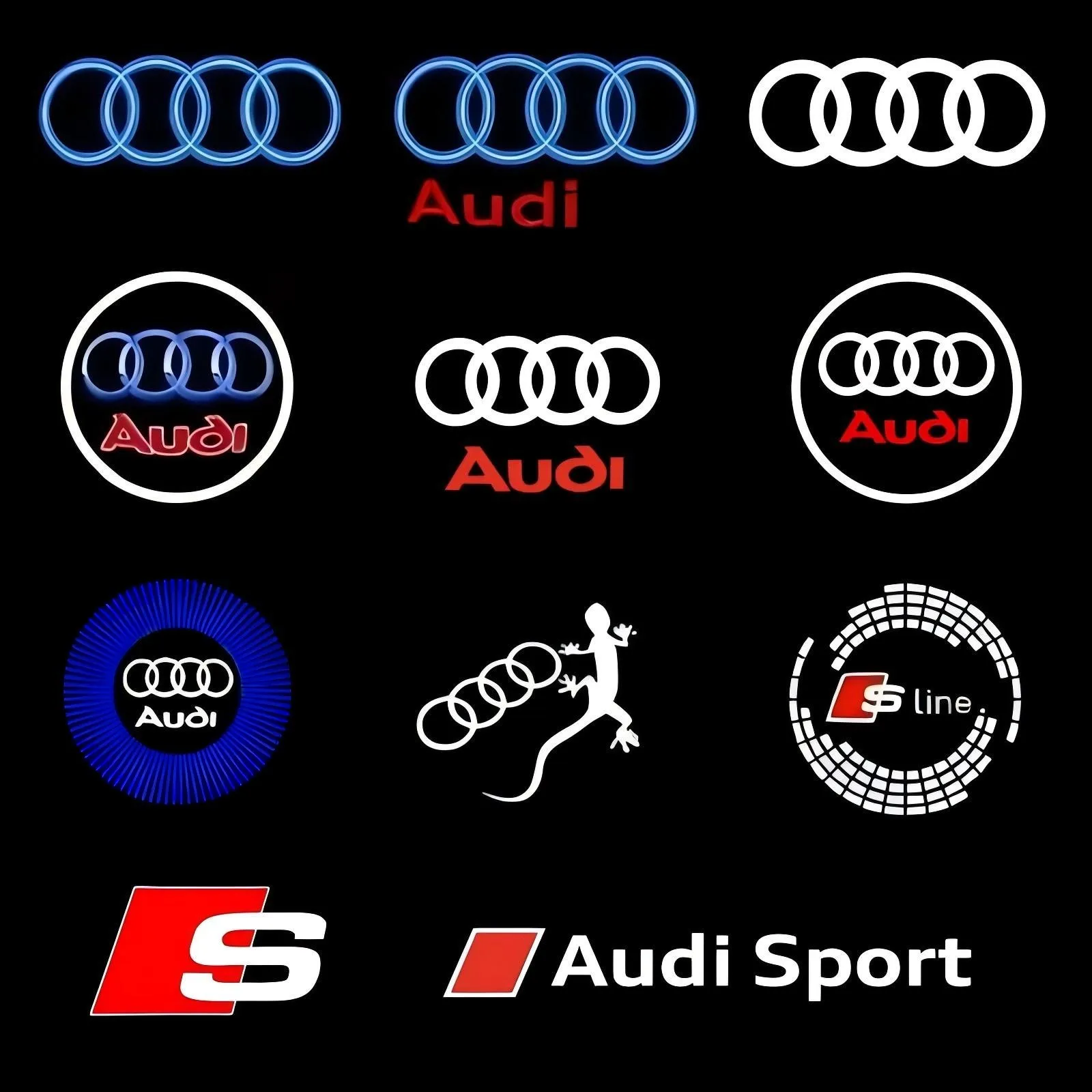 LED Car Door Logo Welcome Light Projector Lamp For Audi Sport Sline S3 S4 S5 S6 S7 RS Quattro Q7 Q5 Q3 A4 B8 8P A3 A6 C7 A5 A6