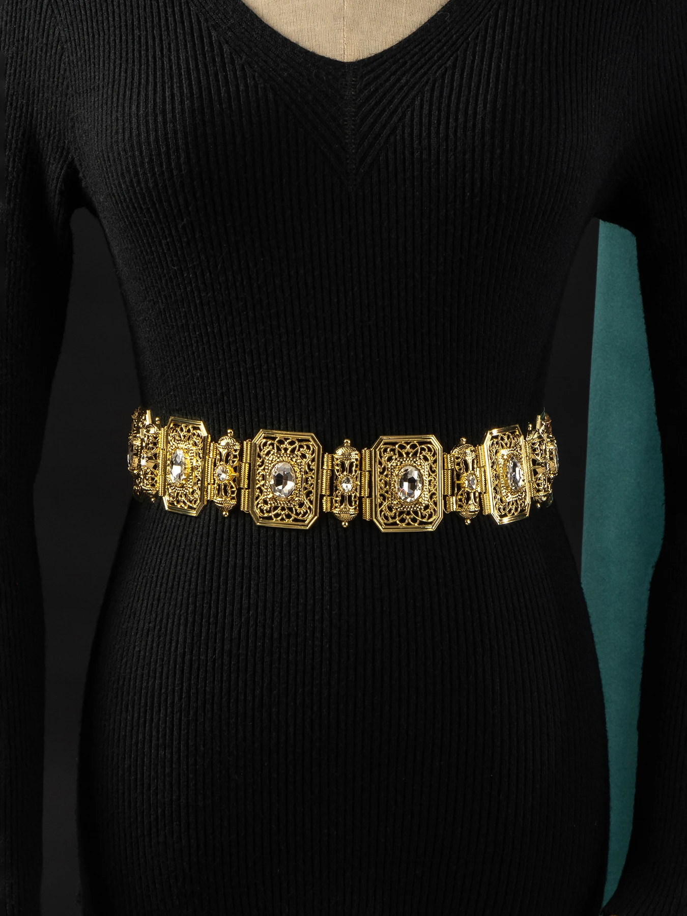 حزام مربع انقطاع المعادن نحت قابل للتعديل طول العروس العربية مجوهرات الزفاف قفطان مجوهرات الجسم