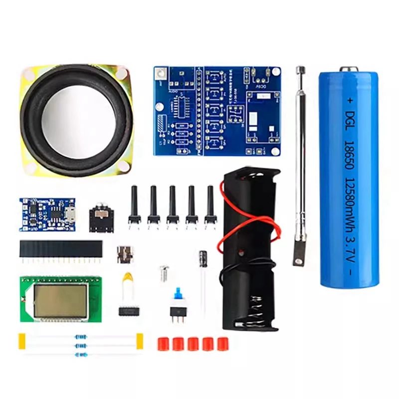 FM Radio Receiver Electronic Welding Kit LCD Display DIY Electronic For Self Assembly And Soldering Practice