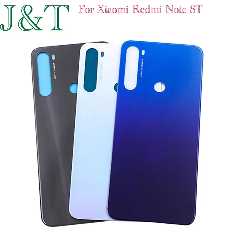 New For Xiaomi Redmi Note 8T Battery Back Cover Rear Door Note8T Glass Panel Battery Housing Case Sticker Adhesive Replace