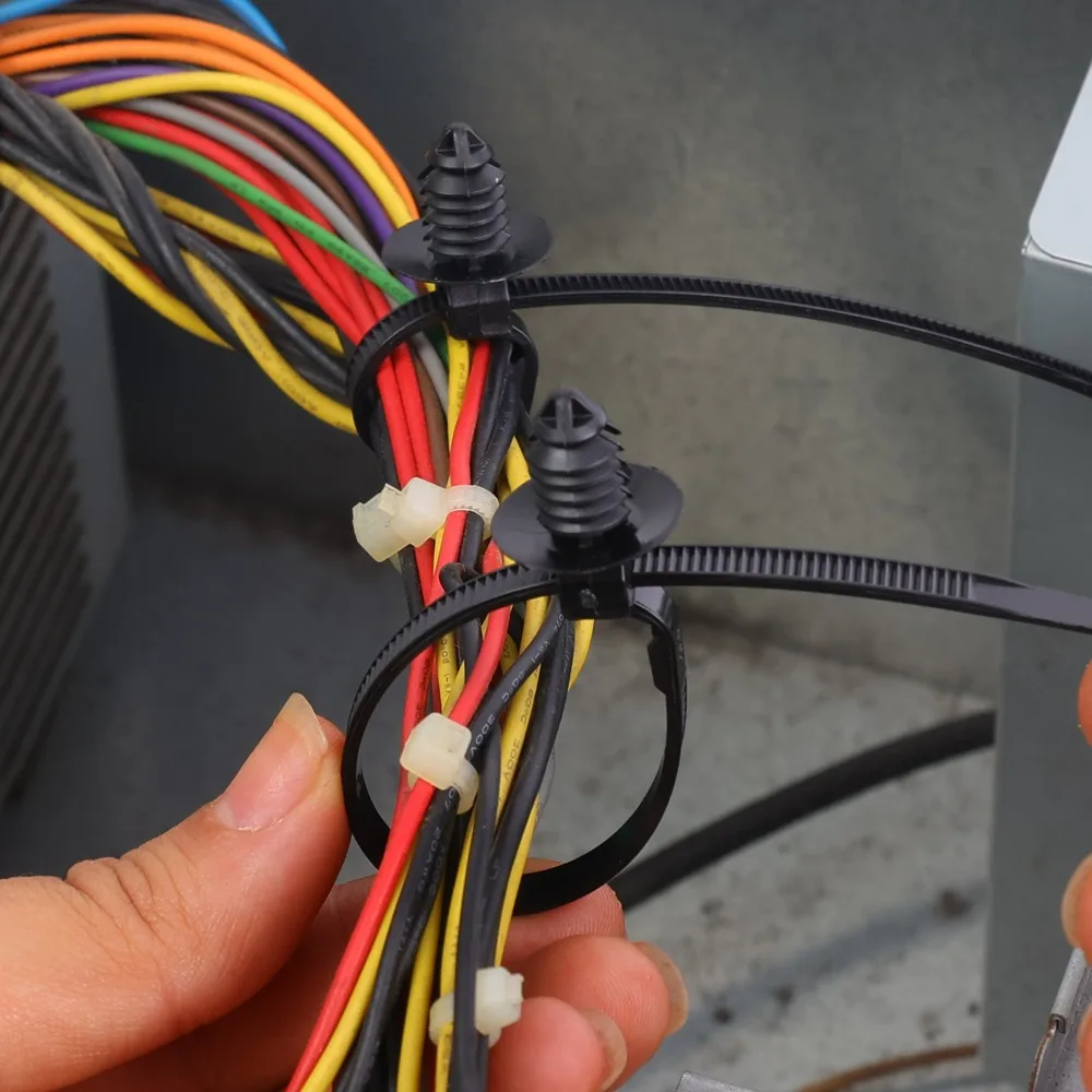 Self Locking Zip Ties Universal Car Nylon Cable Ties Wire Harness Organizer Electrical Wiring Clips Quick Repair Auto Fasteners