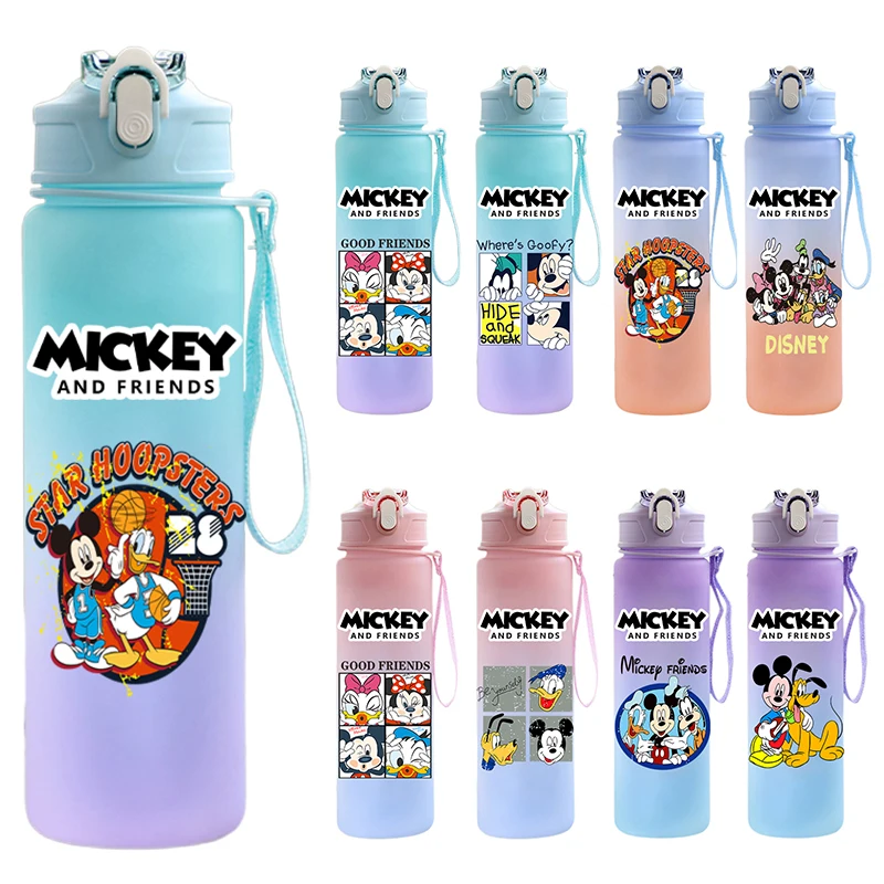 

Disney Mickey Mouse 750ml Water Bottle Anime Cartoon Large Capacity Drinking Cup Portable Outdoor Sports Water cup Children Gift