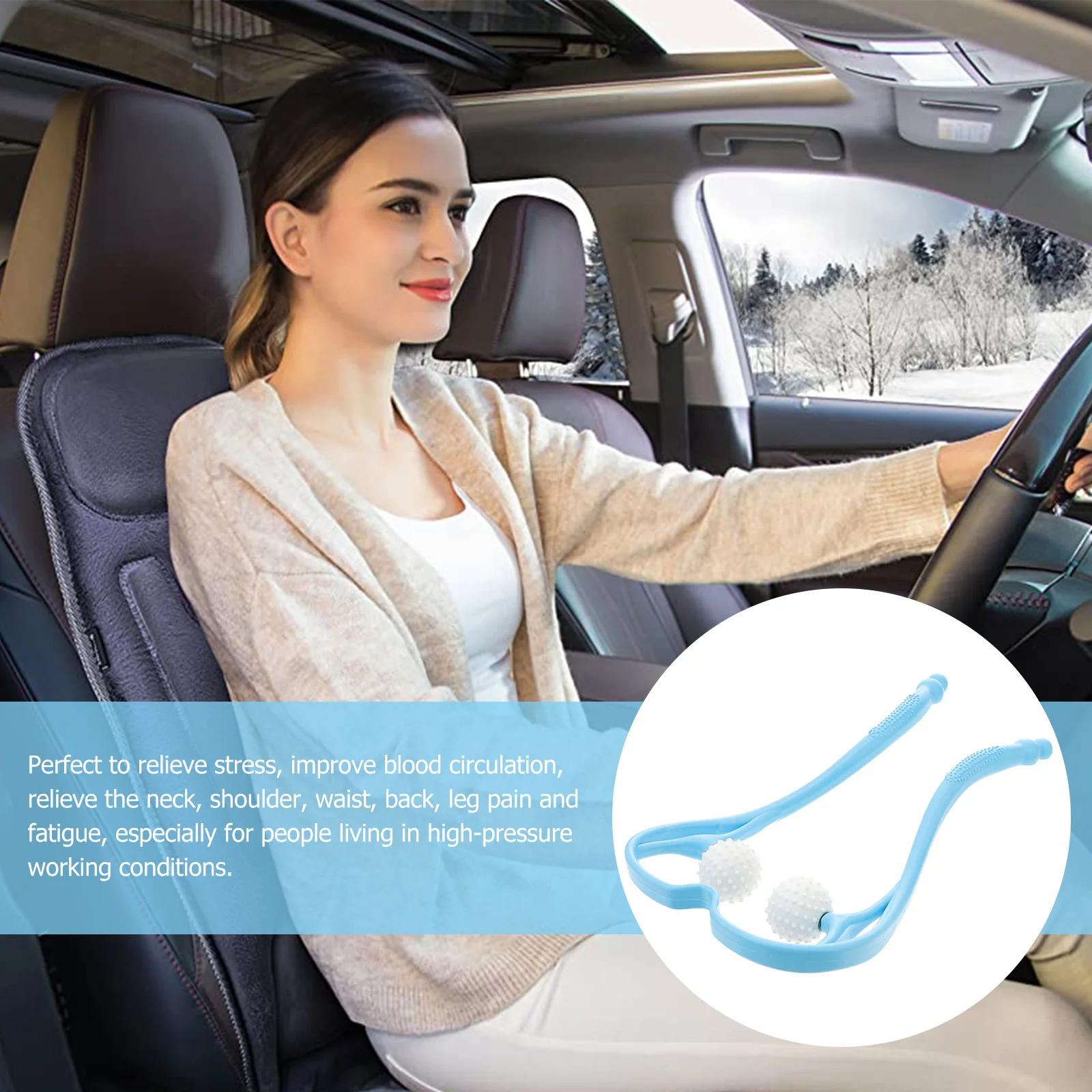 مدلك الرقبة السماء الزرقاء المحمولة الأنسجة العميقة العضلات العلاج الأسطوانة للكتف الظهر الساق لتخفيف الآلام أداة تدليك الذاتي