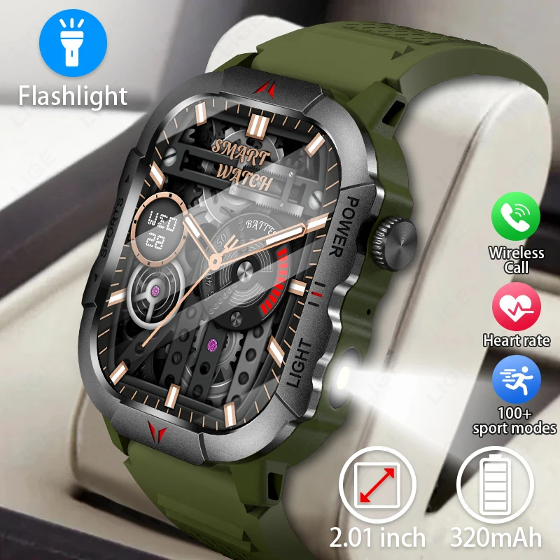 

LIGE 2.01 Inch HD Screen Smart Watch 2024 New Bluetooth Call BT Music Games Wireless Charging Smartwatch Heart Rate Blood Oxygen