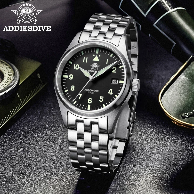 ADDIESDIVE MY-H2 Men Automatic Watch 20Bar Diver Waterproof NH35A Stainless Steel Mechanical watches Super Luminous reloj hombre