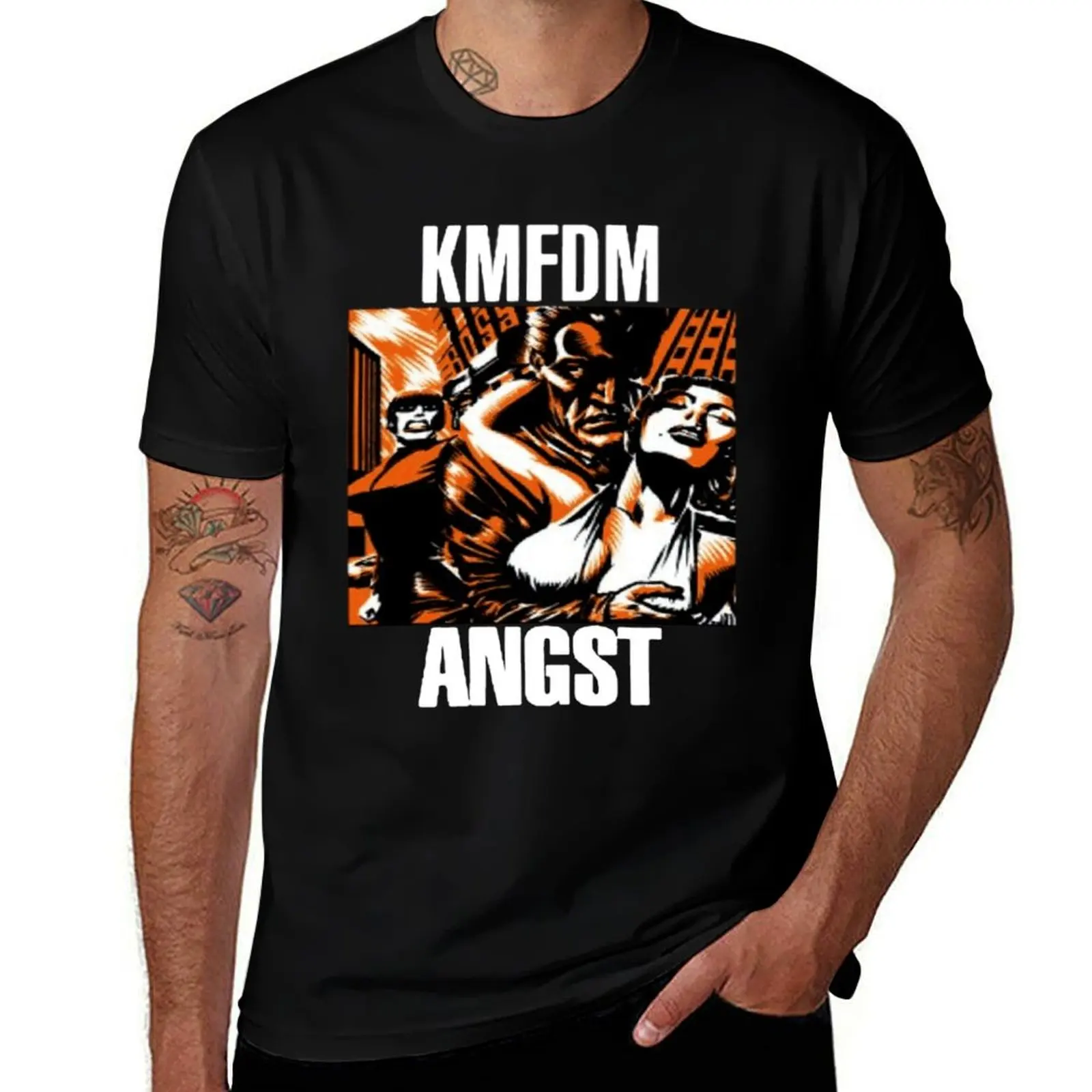 

t t man T-Shirt shirt luxury ANGST plain essential t shirt shirt KMFDM man