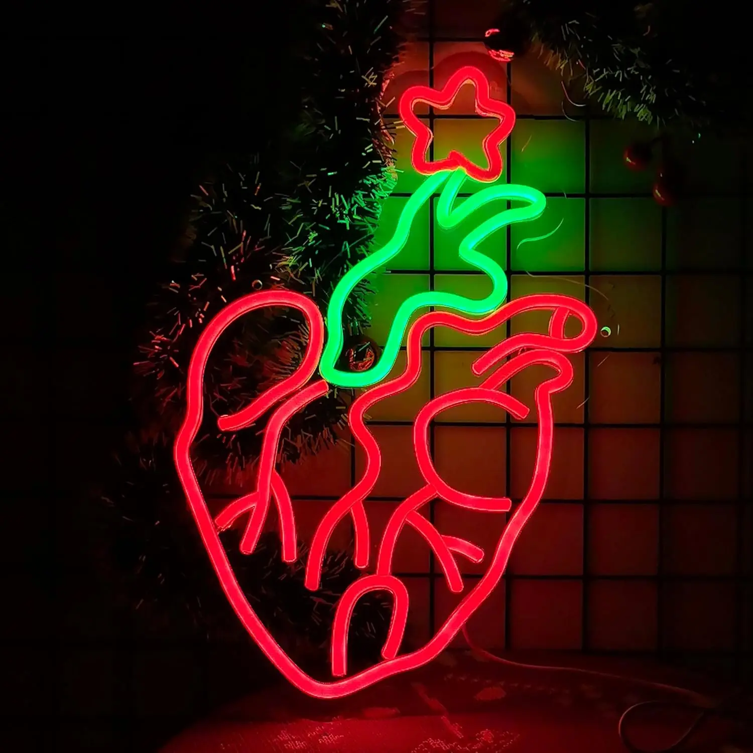 

Bloom Heart Neon Sign Dimmable Neon Lights for Bar Pub Bedroom Hotel Office Wedding Party Decor Aesthetics Draw Birthday Gifts