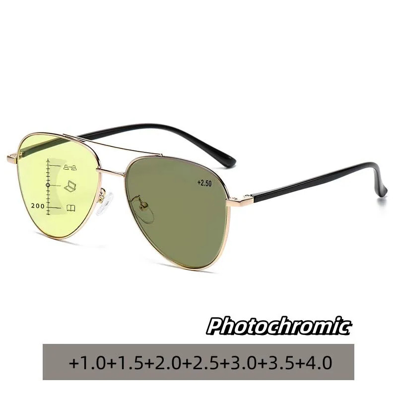 

Classic Double Beam Toad Photochromic for Men Anti High Beam Light Color Changing Sunglasses for Drivers Nigh Vision Presbyopia