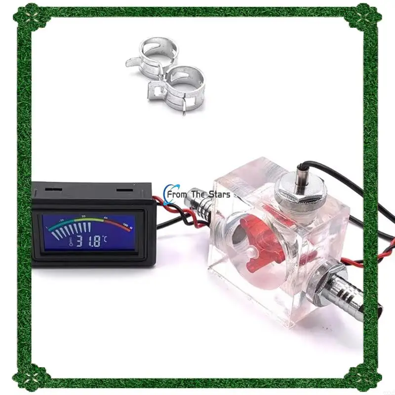 3 Way Flow Meter Universal LED Thermometer Forwater Cooling Liquid Cooler System Computer Radiator Computer Radiator Red