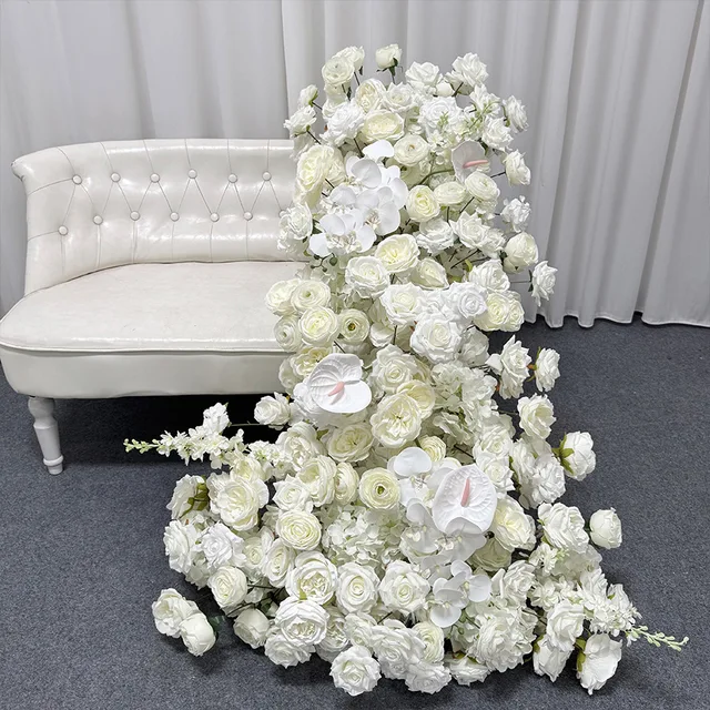 White Series 5D Rose Peony Hydrangea Wedding Arch Hang Floral Row Arrangement Table Centerpieces Runner Flower Row Event Supplie 3 White Series 5D Rose Peony Hydrangea Wedding Arch Hang Floral Row Arrangement Table Centerpieces Runner Flower Row Event Supplie 3