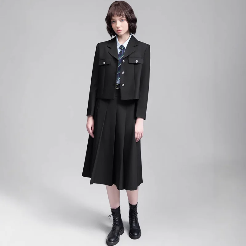 Blazer court blanc cassé pour femmes, nouveau Style printemps et automne, déplacements au lieu de travail, tenue de petite professeur, costume formel pour femmes