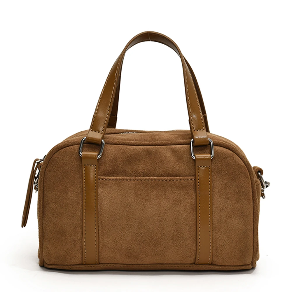 

Женская замшевая сумка через плечо с регулируемым ремешком, бостонская сумка с внутренним карманом и верхней ручкой, сумка на молнии для работы, путешествий