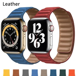 Leather Magnetic Loop Strap For Apple Watch Band 49mm 44mm 40mm 45mm 41 42 38 mm Sport Bracelet iWatch Seires 8 Ultra 7 6 SE