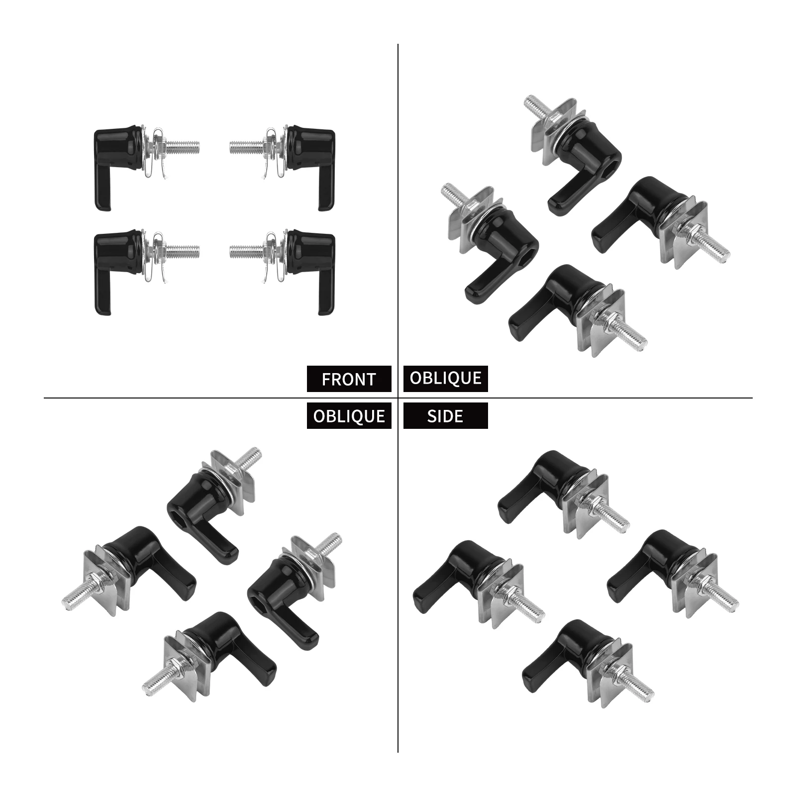 Motorcycle 4 Pcs Saddlebag Lever Lock Bolts & Nuts Kit Black For Harley Touring CVO Road Street Electra Glide Road King 1992-25 3