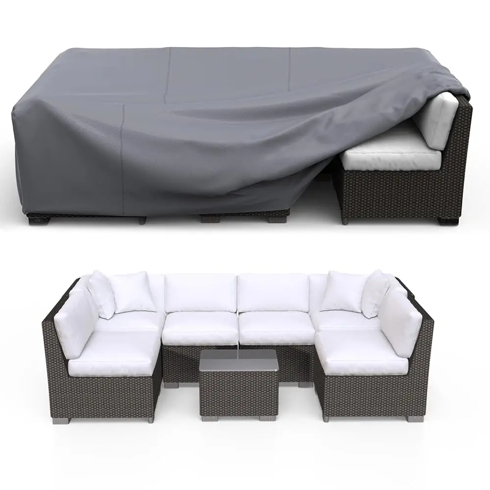 

Patio Furniture Set Cover Waterproof, Heavy Duty Furniture Covers For Outdoor Sectional Sofa Set Wicker Rattan Table Chair