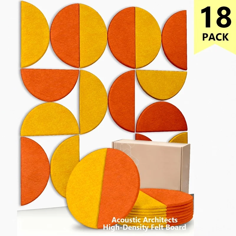 Semicircle Felt Acoustic Wall Decoration Panel Tiles Soundproof Cork Bulletin Boards Photo Foam Corcho Pared for Wall Home Decor
