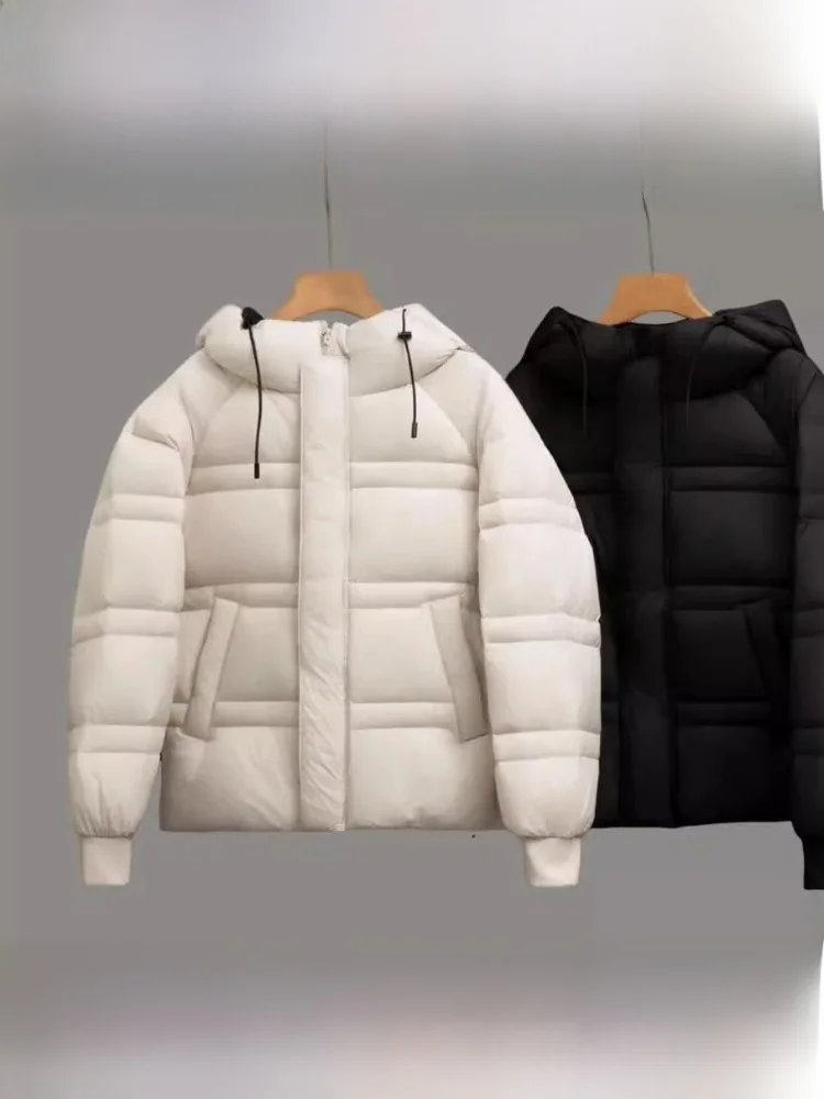 

Warmth Du down Jaet Thiened High Fluffy 90 White Du Feather Men's Winter Coat Couple Matching Zipper Closure Casual S...