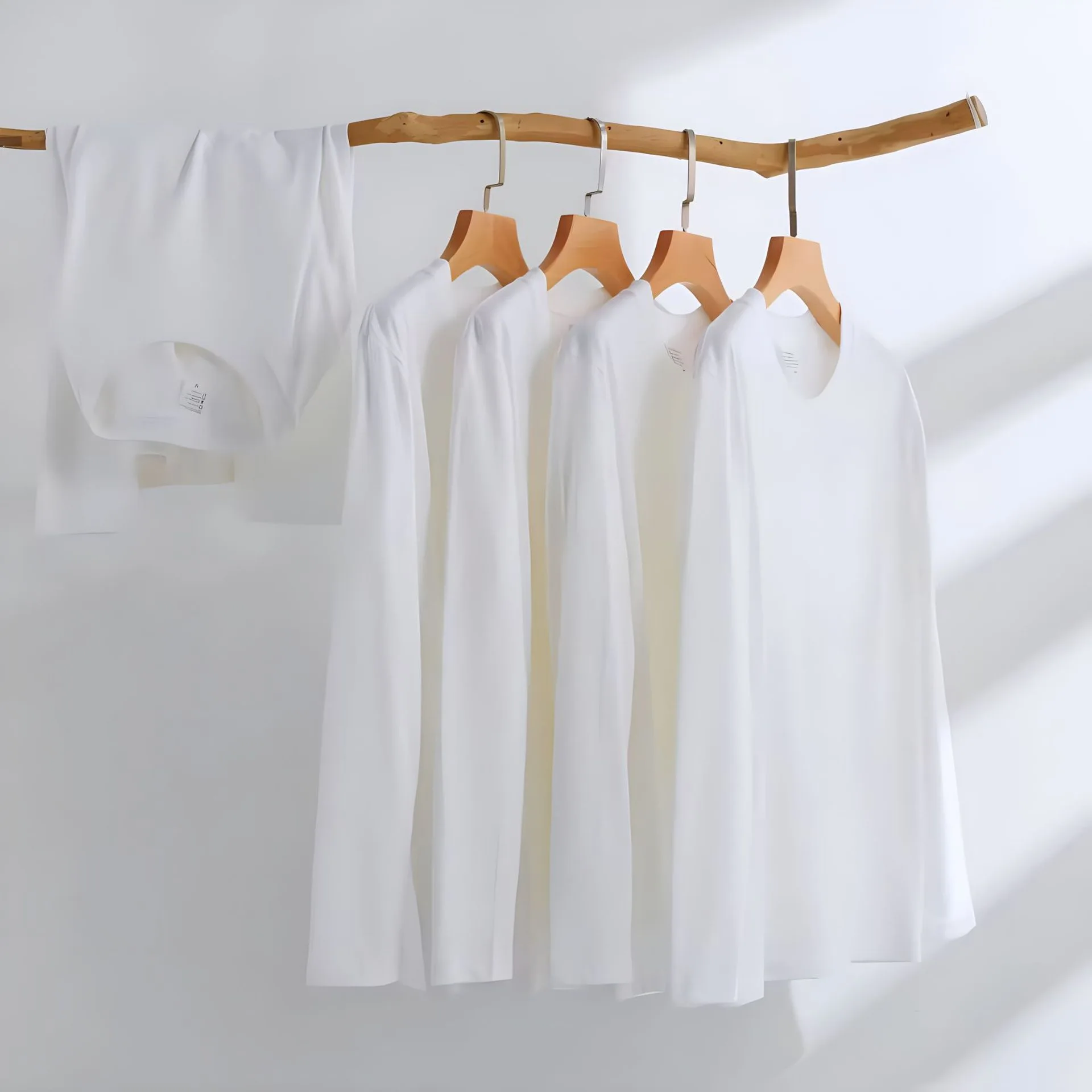 1 قطعة القطن الخالص تي شيرت ربيع الخريف الرجال قميص قطني بكم طويل الرقبة المستديرة تي شيرت بلون المرأة كامل طول كم بلايز