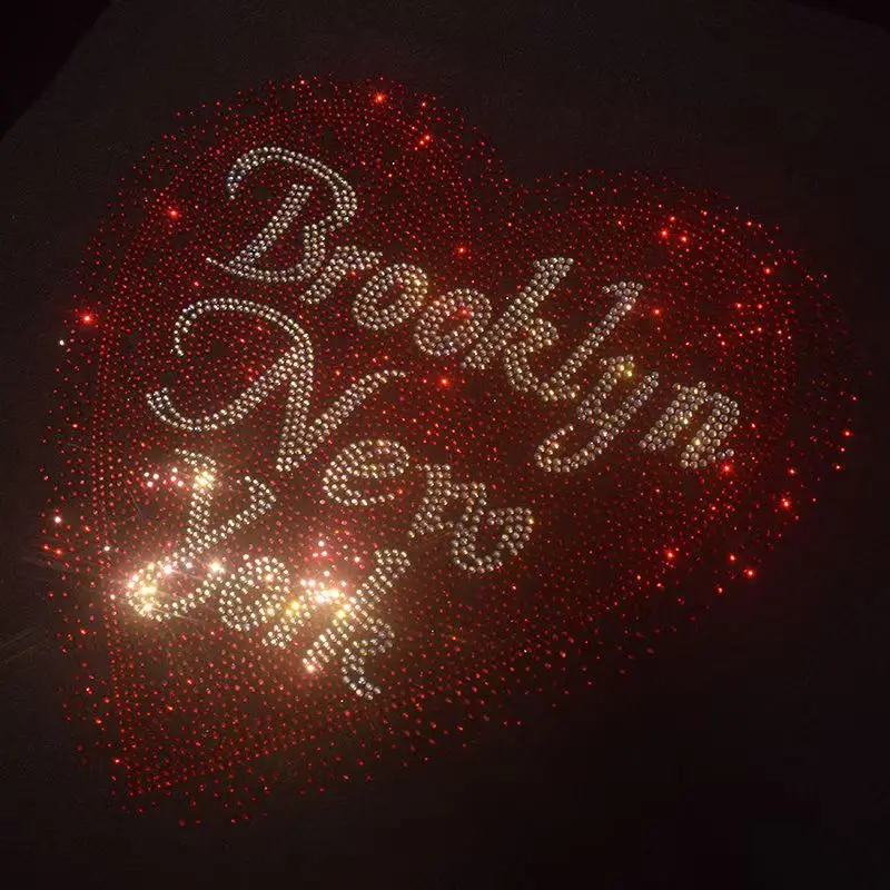 Sparkling Elegant Script Love Word Rhinestone Heat Transfer, for T-Shirts, Hoodies, Bags, Home Textile and Wall Art Decor​ ﻿