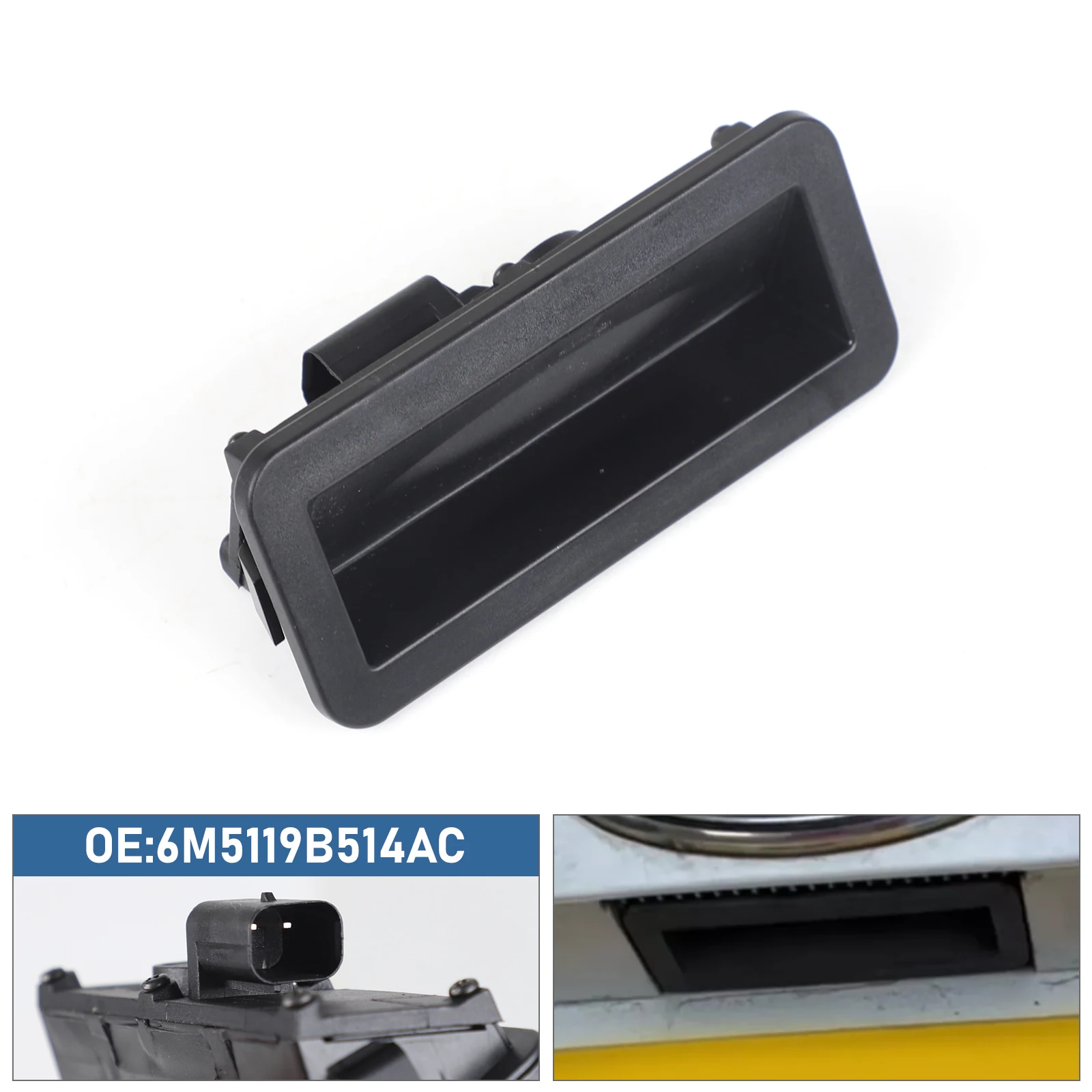 

For Ford Focus 2003-2007 6M5119B514Ac Cnspeed Black Trunk Lid Lock Handle Housing Car Tailgate Trunk Switch Replacement Parts