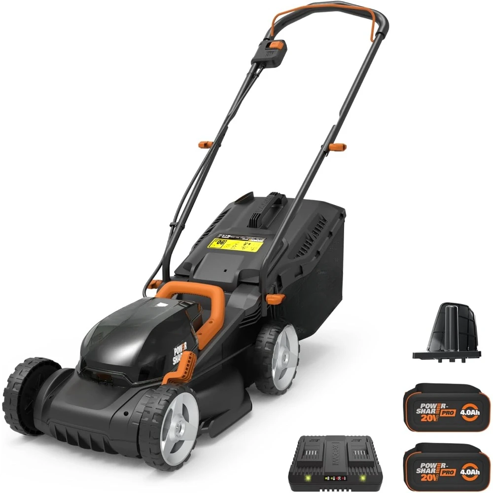 

40V 14" Cordless Lawn Mower for Small Yards, 2-in-1 Battery Lawn Mower Cuts Quietly, 6-Position Height Adjustment