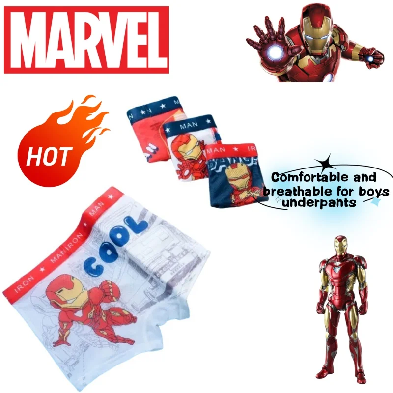

Marvel Железный человек Человек-паук аниме мультфильм летний мальчик удобные приятные для кожи дышащие модные трусы-боксеры праздничный подарок
