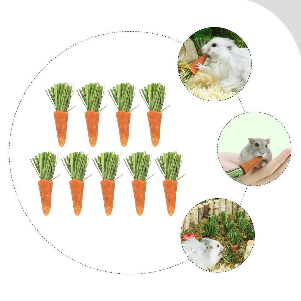 

9pcs Carrot Chew Sticks Hamster Rabbit Molar Small Animals Teething Sticks Pet Cage Accessories Guinea Pig Chewing